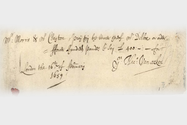 One of the earliest handwritten cheques known to be in existence in uk Previous